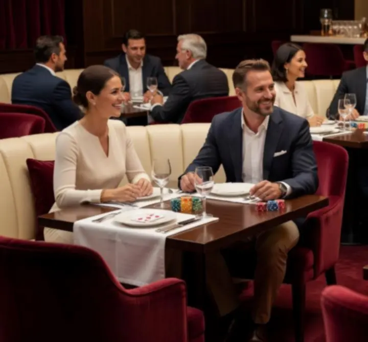 Hangulatos, elegáns lounge atmoszféra meleg fényekkel