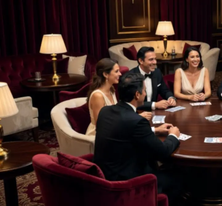 Elegáns offline póker est gyertyafényes éttermi lounge környezetben